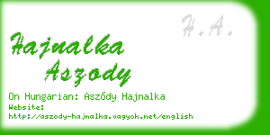 hajnalka aszody business card
